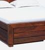 Segur Sheesham Wood Queen Size Bed In Honey Oak Finish With Drawer Storage