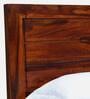 Segur Sheesham Wood Queen Size Bed In Honey Oak Finish With Drawer Storage