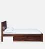 Segur Sheesham Wood Queen Size Bed In Honey Oak Finish With Drawer Storage