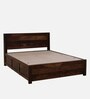 Segur Sheesham Wood Queen Size Bed In Provincial Teak Finish With Box Storage