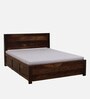 Segur Sheesham Wood Queen Size Bed In Provincial Teak Finish With Box Storage