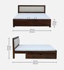 Segur Sheesham Wood Queen Size Bed In Provincial Teak Finish With Drawer Storage