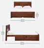 Segur Sheesham Wood Queen Size Bed In Provincial Teak Finish With Drawer Storage