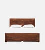 Segur Sheesham Wood Queen Size Bed In Provincial Teak Finish With Drawer Storage