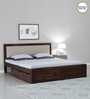 Segur Sheesham Wood Queen Size Bed In Provincial Teak Finish With Drawer Storage