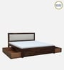 Segur Sheesham Wood Queen Size Bed In Provincial Teak Finish With Drawer Storage