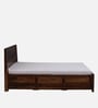 Segur Sheesham Wood Queen Size Bed In Provincial Teak Finish With Hydraulic Storage