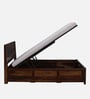 Segur Sheesham Wood Queen Size Bed In Provincial Teak Finish With Hydraulic Storage