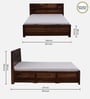 Segur Sheesham Wood Queen Size Bed In Provincial Teak Finish With Hydraulic Storage