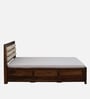 Segur Sheesham Wood Queen Size Bed In Provincial Teak Finish With Padded Headboard Hydraulic Storage