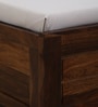 Segur Sheesham Wood Queen Size Bed In Provincial Teak Finish With Padded Headboard Hydraulic Storage