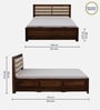 Segur Sheesham Wood Queen Size Bed In Provincial Teak Finish With Padded Headboard Hydraulic Storage