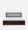 Segur Sheesham Wood Queen Size Bed In Provincial Teak Finish with Padded Headboard