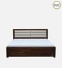 Segur Sheesham Wood Queen Size Bed In Provincial Teak Finish with Padded Headboard