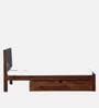 Segur Sheesham Wood Single Bed In Provincial Teak Finish With Drawer Storage