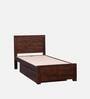 Segur Sheesham Wood Single Bed In Provincial Teak Finish With Drawer Storage