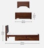 Segur Sheesham Wood Single Bed In Provincial Teak Finish With Drawer Storage