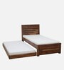 Segur Sheesham Wood Single Bed In Rustic Teak Finish With Trundle