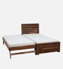 Segur Sheesham Wood Single Bed In Rustic Teak Finish With Trundle