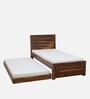 Segur Sheesham Wood Single Bed In Rustic Teak Finish With Trundle