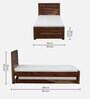 Segur Sheesham Wood Single Bed In Rustic Teak Finish With Trundle