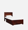 Segur Sheesham Wood Single Bed In Honey Oak Finish With Drawer Storage