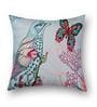 Blue Floral & Animal Printed Cotton 16 x 16 Inches Cushion Covers (Set of 2)