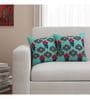 Cotton Floral Pattern 16x16 Inch Cushion Covers (Set Of 2)