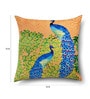 Blue Floral Peacock Cotton 16 x 16 Inches Cushion Covers (Set of 2)