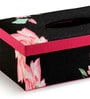Black Printed Mdf Wood Tissue Holder