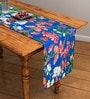 Floral (47x12) Blue & Red Cotton Table Runner