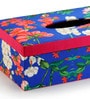 Floral Blue Mdf Tissue Paper Box Holder