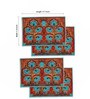 Floral Prined Brown Cotton 18x12 Inches Placemats (Set of 4)