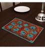 Floral Prined Brown Cotton 18x12 Inches Placemats (Set of 4)