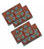 Floral Prined Brown Cotton 18x12 Inches Placemats (Set of 4)