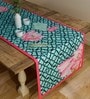 Floral (47x12) Light Blue & Pink Cotton Table Runner
