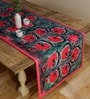 Floral (47x12) Grey & Red Cotton Table Runner