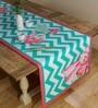 Geometric (47x12) Green & White Cotton Table Runner