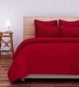 Maroon Solid 210 TC Cotton Blend King Sized Bed Sheets with 2 Pillow Covers