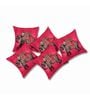 Pink Traditional Silk 16 x 16 Inches Cushion Covers (Set of 5)