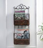 Metal Wall Mounted Magazine Holder in Black Colour