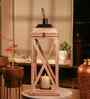 Selena Acacia Wood Lantern with Glass