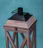 Selena Acacia Wood Lantern with Glass