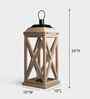 Selena Acacia Wood Lantern with Glass