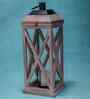 Selena Acacia Wood Lantern with Glass