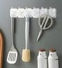 White Self Adhesive Wall Hanger 6 Hooks