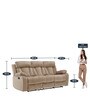 Selino Fabric Manual 3 Seater Recliner In Beige Colour