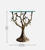 Selva Metal End Table in Antique Brass & Clear Glass Finish