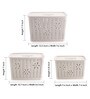 Plastic Kitchen Basket In White Set of 3