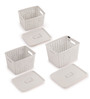 Plastic Kitchen Basket In White Set of 3
